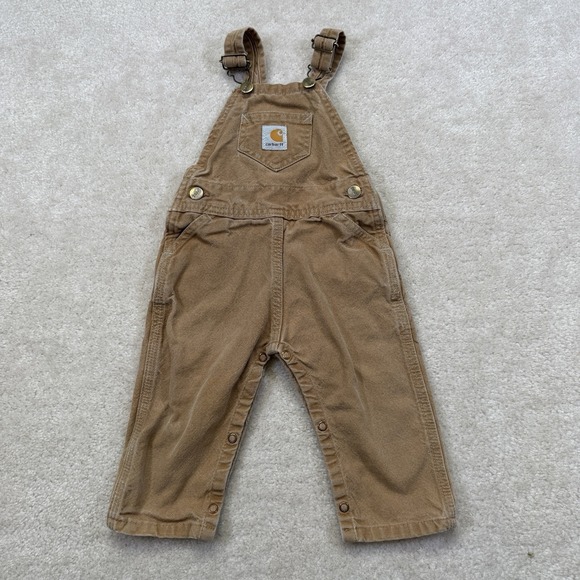 Carhartt Other - Vtg Carhartt Overalls Toddler 24 Months Brown Canvas Bib Workwear USA Union Made
